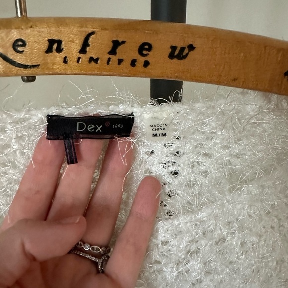 Dex Fuzzy White Crew Neck Sweater - Picture 8 of 8